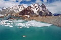 11 Green Glacial Lake On Upper Baltoro Glacier With Mitre Peak Behind.jpg